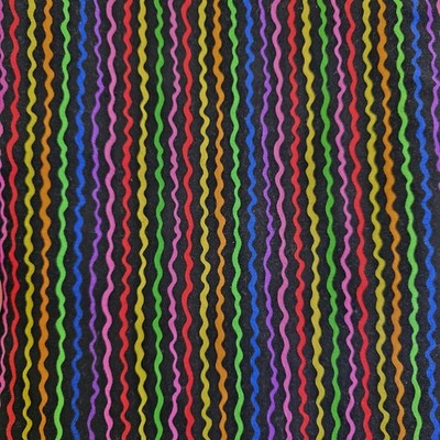 4 yd Possibilities by Avlyn Green Colorful Wavy Stripes Cotton Fabric 146x43'' 63