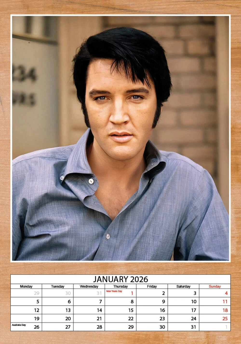 2026 Elvis - A3 Wall Calendar