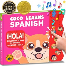 : Musical Spanish Books for Kids 1-3, Spanish English Toys for Babies  Toddl...