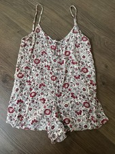 Billabong floral print button-front spaghetti strap romper Size XS