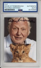 DAVID ATTENBOROUGH SIGNED AUTOGRAPH PLANET EARTH BABY LION PHOTO PSA DNA COA