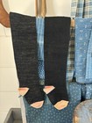 Circa 1920's  Pennsylvania  Amish  Child Wool Long Stockings Black Peach Green — photo 6