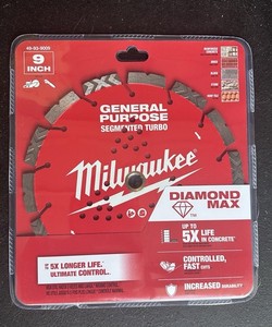 Milwaukee 49-93-9009, 9" Diamond Max Gen Purpose Segmented Turbo Circular Blade