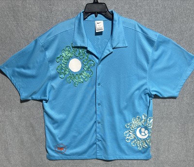 Nike Sportswear Uphoria Project Mesh Floral Blue Shirt DV9676-416 MenXL PreOwned