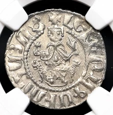 CRUSADERS, Cilician Armenia. Levon I. 1198-1219. Silver Tram. NGC AU Details