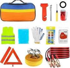 14-in-1 Car Emergency Kit, Roadside Assistance Travel Kit with Tow Rope,