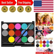 Face Paint Kit - 15 Vibrant Colors Non-Toxic Washable Makeup for Kids & Adult...