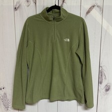 The North Face Women  s XL TKA 100 Glacier Fleece Quarter-Zip Green