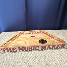 The Music Maker Chord Zither Wood Natural Brown w/ Tuning Key Pick Songbook