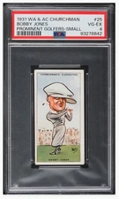 1931 ⛳ PSA-4 - #25 Churchman  Prominent Golfers Small Bobby Jones Eye Appeal √ 