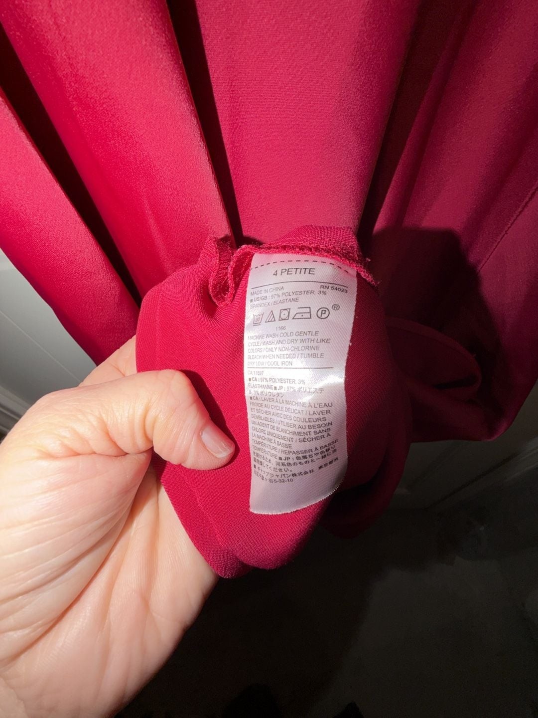 Banana Republic Petite Satin Midi Slip Dress with Covered Buttons in Berry Pink, photo 7