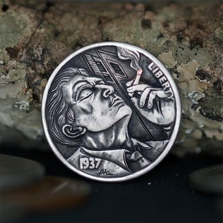 #original #Hobonickel #26 050/1937 buffalo nickel/David H. He/OOAK