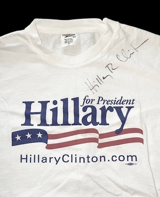 Hillary Clinton Signed Campaign T-Shirt XL Hillary for President Autograph