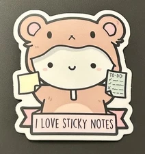 NEW The Coffee Monsterz Co. “I Love Sticky Notes” Onezie Emoti Sticker TCMC