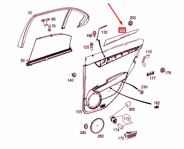 Neu MERCEDES-BENZ C W204 Türverkleidung hinten links A2047302322 Original