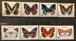 Rwanda,butterfly S.C.#905-12 S.C.V.$15 MNH Complete set of 8 as issued in 1979 