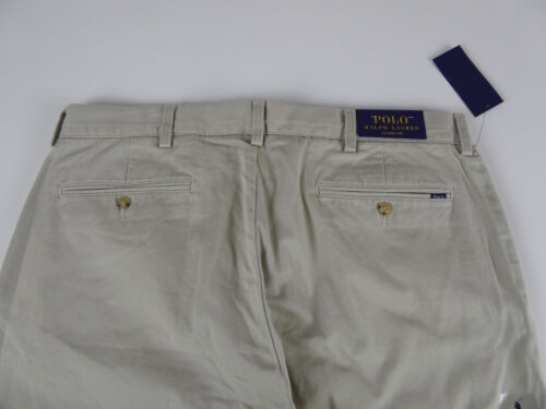 Pantalones de sarga chinos caqui de algodón delantero plano Polo Ralph Lauren nuevos con etiquetas calce clásico $85 - Imagen 21 de 77