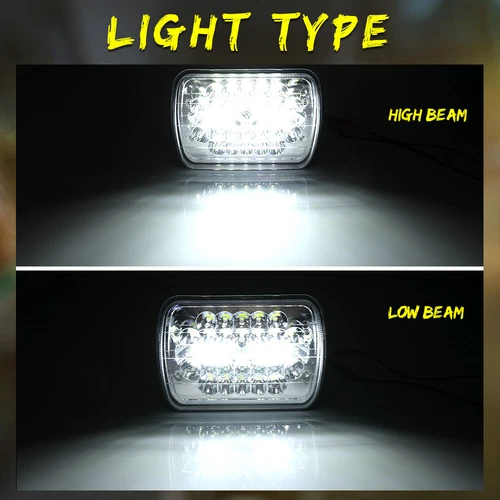 5x7 7x6 H6054 LED Headlights for Jeep Wrangler YJ Cherokee XJ Ford Chevy TOYOTA - Picture 2 of 12