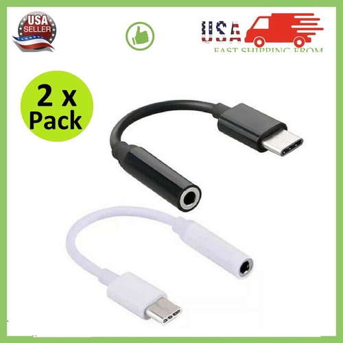 2x USB-C Type C Adapter Port to 3.5MM Aux Audio Jack Earphone Headphone Cable - Photo 24 sur 49