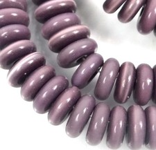 7x2mm Cat's Eye Glass Heishi Rondelle Beads - Dark Grayish Purple 14"