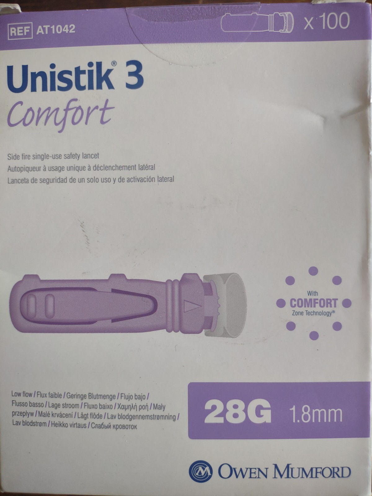100x Unistik 3 COMFORT Purple Lancets Blood Glucose Finger Pricker 100x unistik 3 comfort purple lancets blood glucose finger pricker