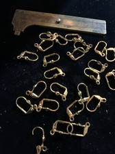 24 Gold Plated Metal Hinged Leverback Earring Findings with Loop  Lever Back