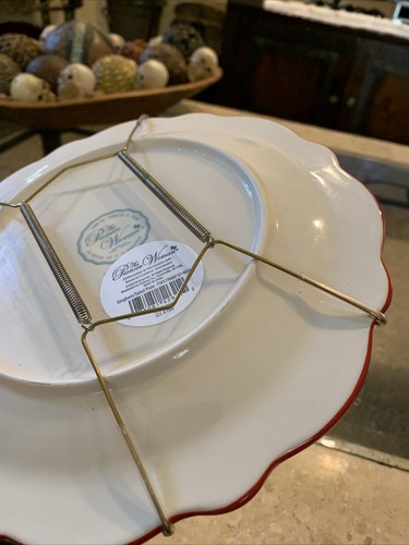 Pioneer Woman Cow Red Gingham Scalloped Salad Ceramic Plate 8.8” Farm WT Hanger - Picture 7 of 7