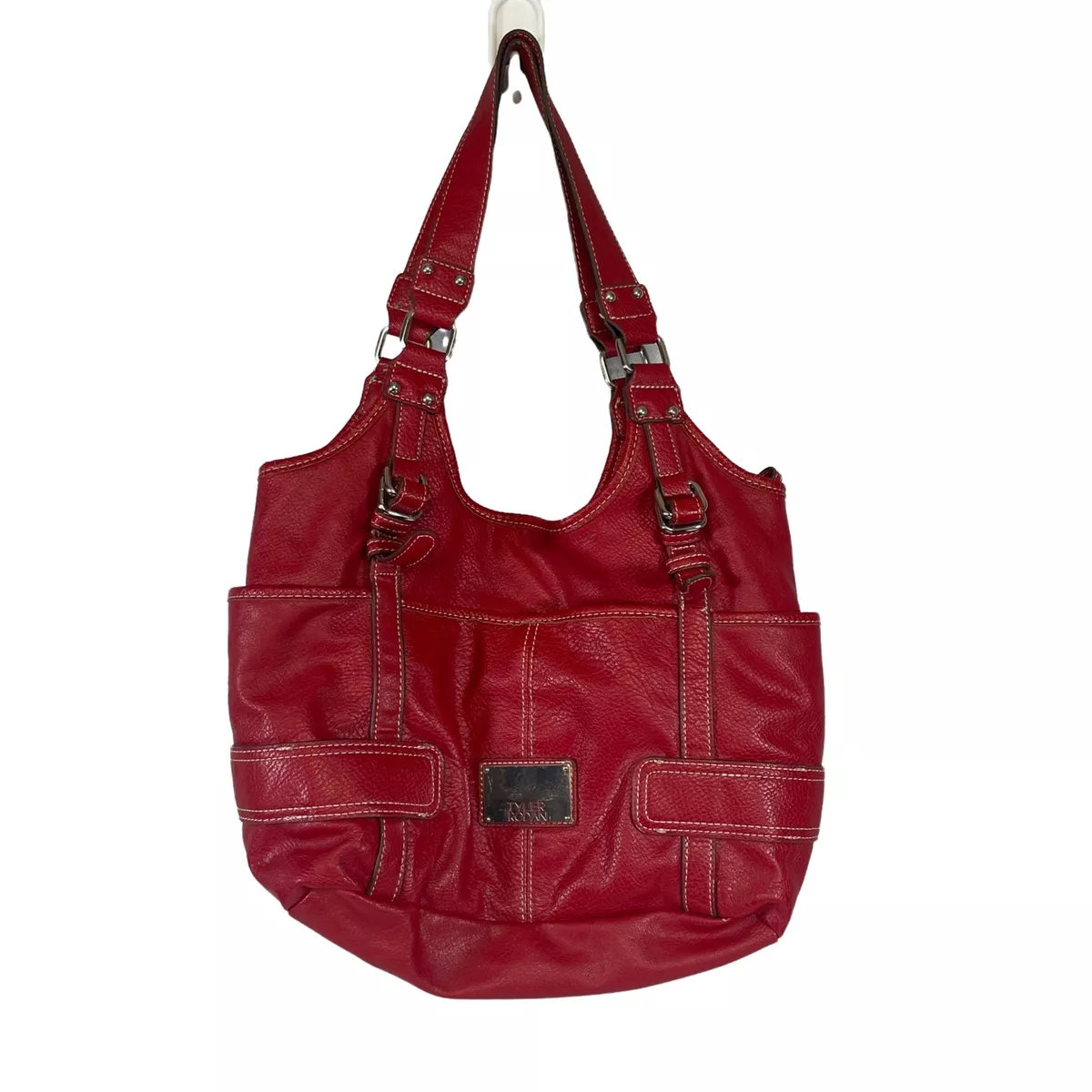 Tyler Rhodan Red Leather Satchel Purse Handbag Multi Compartment