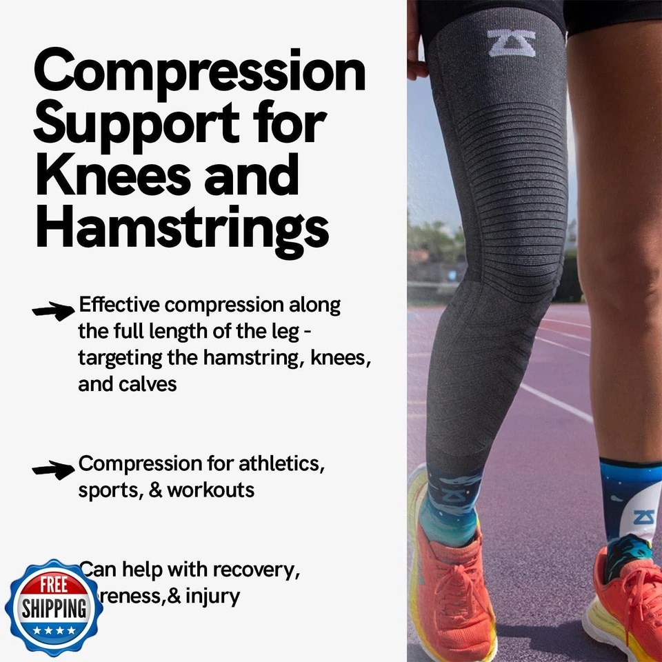Manga de compresión de pierna completa Zensah - Soporte largo de longitud completa para muslo, rodilla Foto 4 de 4