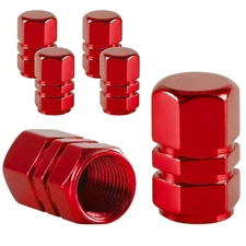 4x RED Color Aluminum Tire/Rim Valve Stem/Wheel Dust Cover Caps