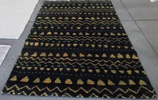 BLACK / GOLD 5'-0" x 8'-0" Broken Thread Rug, Reduced Price 1172768938 BOH653A-5