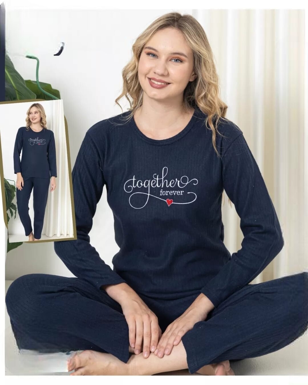 Just Love Familien-Thermo-Pyjama-Set, 2-teilig, Batik-Muster – Warm & Gemütlich Für Die Ganze Familie