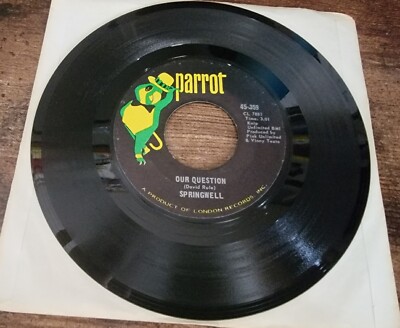 Springwell '' Our Question/ Its For You'' 45rpm psych Vinyl