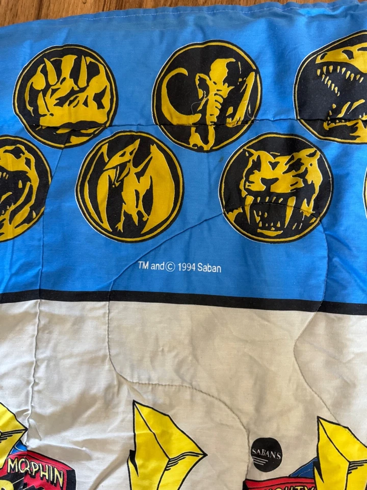 Vtg 6 Piece Set 1994 Mighty Morphin Power Rangers Twin Size Comforter 86x62 MORE - Image 4 of 4