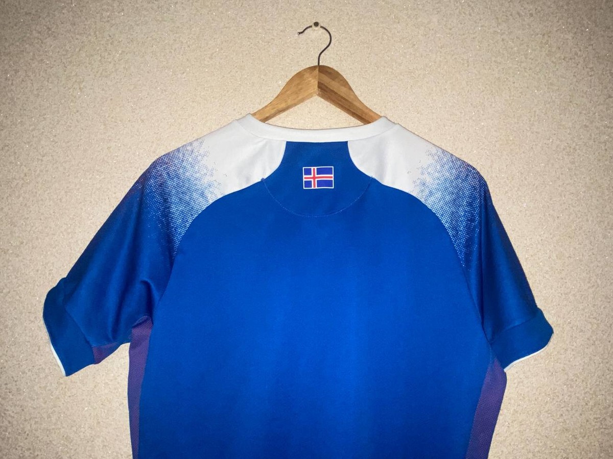 Maillot Extérieur Islandais 2018-2020 Errea, Blanc, Taille L - Flocage Finnbogason #11
