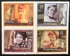 2002 Scott #3665-68, 37¢, WOMEN IN JOURNALISM - Mint NH - Block of 4 
