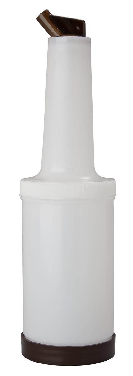Save & Pour Quart Bottle with Spout & Lid Store and Pour Juice Server Brown