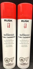 2 rusk w8less plus hairspray extra strong hold 10oz ea scuff/dented exterior