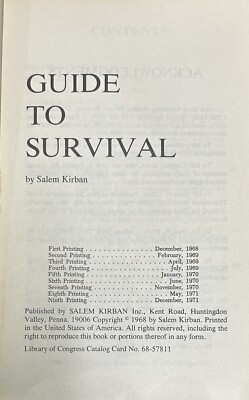 Guide to Survival by Salem Kirban (1st Ed. 9th Print) Trade PB