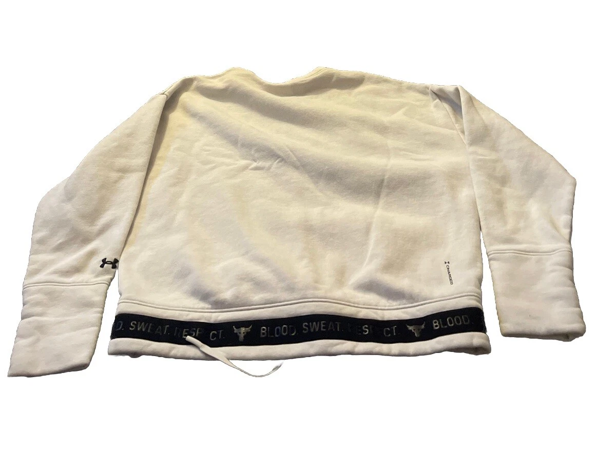 OFF WHITE Under Armour Project Rock Maglione Donna M Off White Felpa in Pile Crop