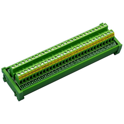 DIN Rail Mount 30 Position 24A / 400V Screw Terminal Block Distribution Module.