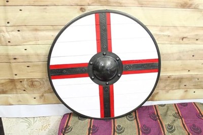 Viking Shield 24'' Battle-Ready Shield Wooden Shield Heavy Wooden Fittings Shield