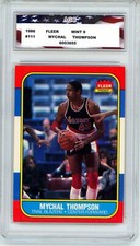 1986 Fleer #111 Mychal Thompson AGC Mint 9 Portland Trail Blazers