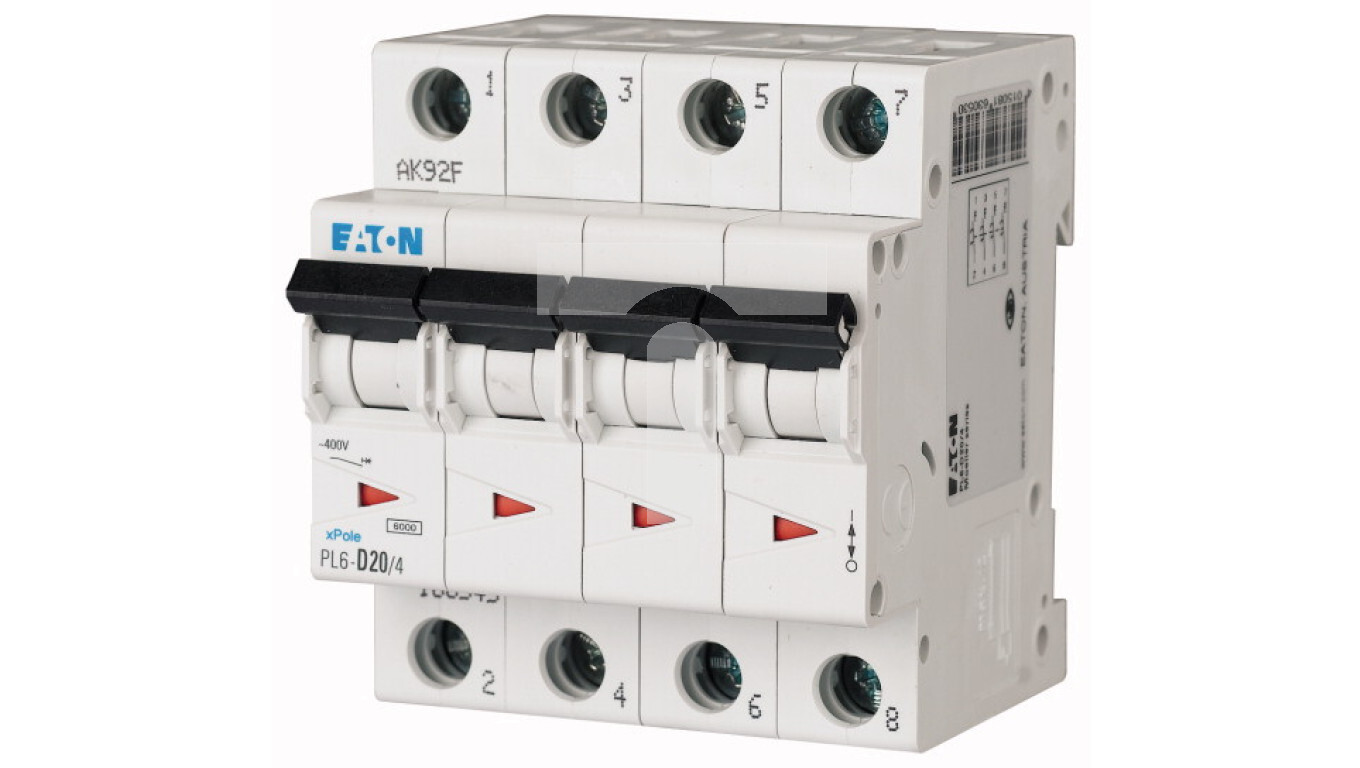 Circuit breaker 4P C 20A 6kA AC PL6-C20/4 166522 /T2UK