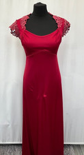 Womens Red Handmade Maxi Evening Dress Size 6 Viscose Blend