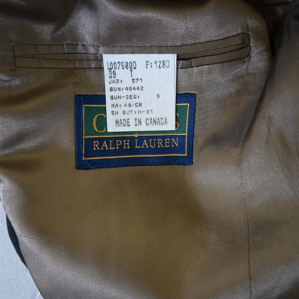Blazer Abrigo Deportivo De Colección Chaps Ralph Lauren 39L 40L Cuadros Glenn 100% Lana Para Hombre Foto 4 de 4