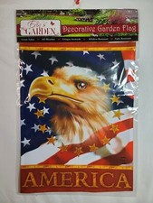 God Bless America Eagle Garden House Flag 12.5 x 18"