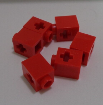 Lego Technic Bits 73230 - 6473604 Brick With Cross Hole 1x1 Red x6