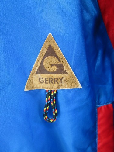 VINTAGE Gerry Jacket Men Medium Blue Parka Ski Coat Stowaway Hood Full Zip * - Picture 4 of 13
