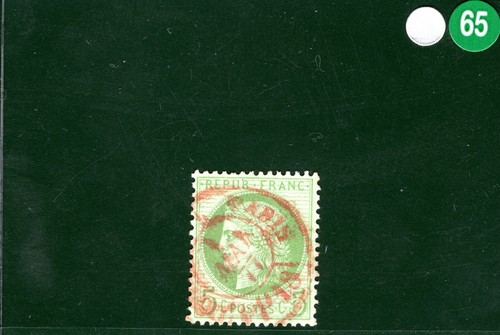 FRANCE Classic Stamp 5c Green CERES Superb *RED 1877 CDS* {samwells}SGREEN65 - Picture 6 of 6